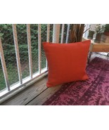 20 x 20 burnt orange burlap lined pillow cover with invisible zipper ope... - £11.68 GBP