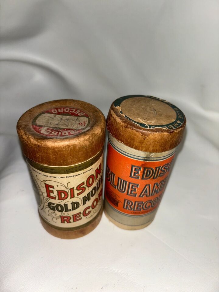 2 Antique Edison Amberol Record Phonograph Cylinder Records For Graphophone - $14.85