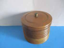 VINTAGE WOODEN HUMIDOR WITH METAL LINER WALNUT COLOR 5" X 6" GUC - $18.76