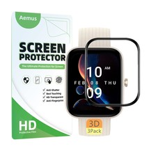 Compatible With Amazfit Bip 3 Screen Protector Bip 3 Pro Smart Watch 3D Full Cov - £9.40 GBP