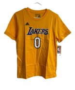 Adidas Youth Lakers Nick Young #0 Crew Neck Short Sleeve T-Shirt, Yellow... - $13.85