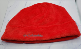 Columbia Red Soft Polyester Beanie Hat Outer Fleece Inner Winter Hat Unisex - $9.89
