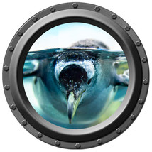 Penguin Peering - Porthole Wall Decal - $14.00