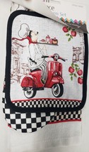3pc Kitchen Set: 1 Pot Holder, 1 Towel &amp; 1 Oven Mitt, Fat Chef On The Scooter,Am - £10.27 GBP