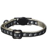 Meow Town Two-Tone Pawprint Cat Collar, 3/8-Inch, Green - $227.85 MXN
