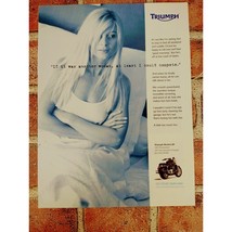 Triumph Motorcycle - Sad Pretty Blonde in Bed - Original 2004 Vtg PRINT AD - $14.80