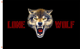 LONE WOLF Outdoor Living sport Flag 90x150cm 3x5ft Decor Best Banner - $12.69