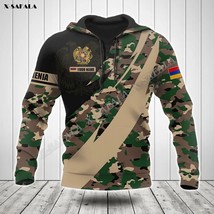 Armenia  Flag Army  Custom  3D Print Spring Autumn Hoodie Men&#39;s Outwear Shirt Pu - £99.60 GBP