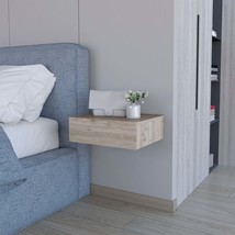 Light Gray Wall-Mounted Floating Nightstand | Bedside Shelf - $1,600.91 MXN