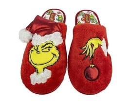 Il Grinch Felpa Rubber-Bottom Vacanza Pantofole Rosso Donna Misura 7-8 O 9-10 - £24.34 GBP