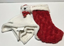 Blankets and Beyond Babys Christmas Stocking Teddy Security Nunu Blanket Set New - $18.54