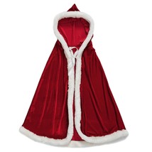 Christmas Halloween Costumes Cloak Mrs. Claus Santa Xmas Velvet Hooded C... - £30.48 GBP