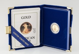 1990-P 1/10 Oz. Gold American Eagle Proof Coin w/ Case and CoA - £297.90 GBP