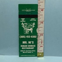 Vintage Matchbook Cover  Mr.Ni’s Hunan Chinese Restaurant  Merritt Island,Fl gmg - £9.63 GBP