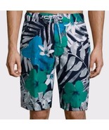 St. John&#39;s Bay Men&#39;s Swim Trunks Shorts Navy Fern Floral Size Small New - £20.20 GBP