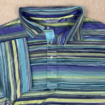 Robert Graham Polo Shirt Mens XL Multicolor Striped Short Sleeve Retro G... - £17.47 GBP