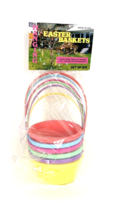 Vintage Plastic Baskets Candy Nut Cups Treat Party Easter 6.5&quot; Set 6 Mul... - £16.40 GBP
