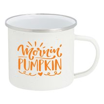 Fall Camping Coffee Mug Gift - Lightweight Enamel Coated Tin Mug, Mornin... - £13.43 GBP