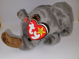Spike the Rhinoceros- TY Beanie Baby Retired Rare Mint Condition Tags MWMT - £11.94 GBP