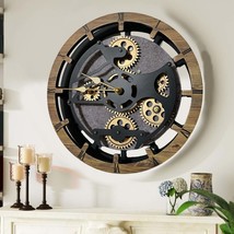 CANADA LINE MANTEL CLOCK ROUND (HYBRID WALL) 16 INCH WOOD &amp; STONE - $152.99