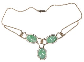 c1920&#39;s 14k/Jade Art Deco Period Necklace - $1,262.25