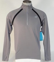 New Balance NB Dry NB Heat Gray 1/2 Zip Long Sleeve Running Shirt Men&#39;s NWT - £60.27 GBP