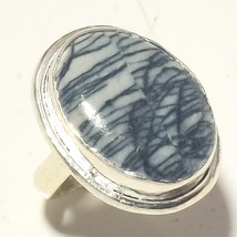Black Obsidian Gemstone Handmade Fashion Ring Jewelry 7&quot; SA 2245 - £4.09 GBP