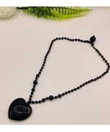 New Lola Rose Midnight Blue Sparkly Sandstone Heart Pendant Beaded Neckl... - £36.21 GBP