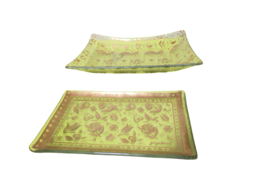 Set Of 2 Vintage Georges Briard Rectangle Trinket Nut Candy Dishes 8x6 And 7x4 - £16.55 GBP