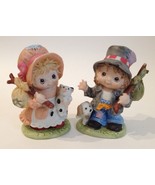 Boy Girl Hobo Statue Figurine Puppy Dog Kitty Cat Painted Porcelain Pet ... - £18.38 GBP