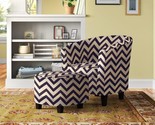 Accent Chair With Round Ottoman In Grey And White Upholstery From Nathaniel - $215.95