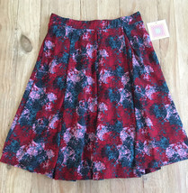 LuLaRoe Madison Pleated A- Line Skirt w/ Pockets Red Teal Pink Size Medium NEW - £18.96 GBP
