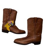 Vintage Justin Cowboy Boots Brown Leather USA Made Men 7D Women 9 NWT - $89.09