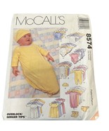 McCalls 8574 Infant Sewing Pattern For Rompers Dresses Gowns Hats &amp; Boot... - $19.20