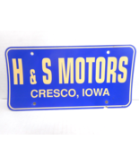 H &amp; S MOTORS CRESCO, IOWA Thin Plastic Dealer License Plate - £11.16 GBP