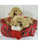 Lifesize Animated Lg Christmas Puppies Basket Cocker Spaniel Dog Animatr... - £53.88 GBP