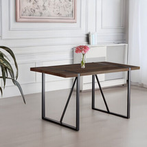 55&quot;Rustic Industrial Rectangular MDF Walnut color Dining Table For 4-6 Person - $239.34