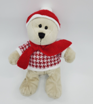 Starbucks Bearista Bear Cream Holiday 2018 Edition Boy Bear Red Scarf B50 - £7.50 GBP