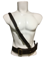 Army Sam Browne Belt With Shoulder Strap Brown Leather Brass Uniform Accessories - $63.95