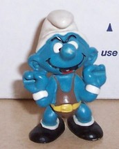 1979 Peyo Schleich Smurf Pvc Figure Weightlifting Smurfs Vintage - £19.14 GBP