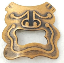 Brooch Pin Korean Drama Mask Copper Engraved Vintage - $28.45