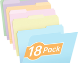 Plastic File Folders with Pastel Color, 18 Pack Heavy Duty Letter Size C... - $17.20