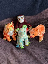 Ty Zodiac Lot Green Plush Goat Orange Pig Brown Monkey Striped Tiger Stuffed Ani - £18.95 GBP
