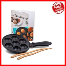Induction-Compatible Aebleskiver Pan - Includes Cookbook for Creative Co... - $47.52