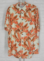 Margaritaville Hawaiian Camp Shirt Floral Palm Leaf Yellow Orange Rayon Nwt Med - £31.10 GBP