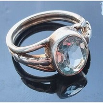 925 Sterling Silver Sky Blue Oval 10x8 Mm. Topaz Ring Size 7 At - £36.90 GBP