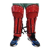 Nautical Roman Red Leather Leg Guard Pair Medieval Costume Accessories, ... - $75.00