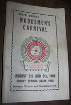 1960 WOODSMENS CARNIVAL PENN-YORK LUMBERJACK PROGRAM GALETON COUDERSPORT PA - $9.89