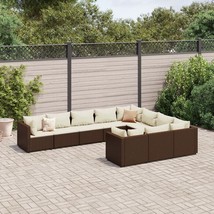 Patio Sofa Set Brown and Cream White PE rattan Large Modular - $27,614.10 MXN
