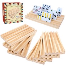 Wooden Domino Trays/Racks/Holders Set Of 8, Domino Tiles Holders For Mex... - £23.90 GBP